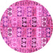 Round Persian Pink Traditional Rug, tr3358pnk