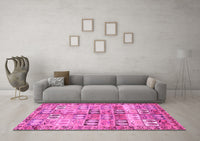 Machine Washable Persian Pink Traditional Rug, wshtr3358pnk