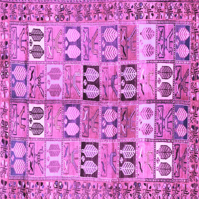 Square Machine Washable Persian Purple Traditional Area Rugs, wshtr3358pur
