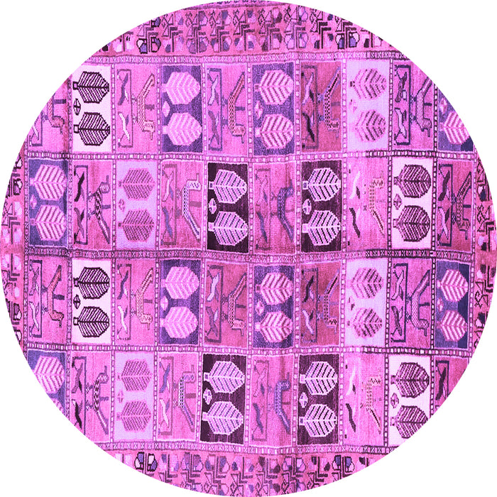 Round Machine Washable Persian Purple Traditional Area Rugs, wshtr3358pur