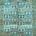 Square Machine Washable Persian Light Blue Traditional Rug, wshtr3358lblu