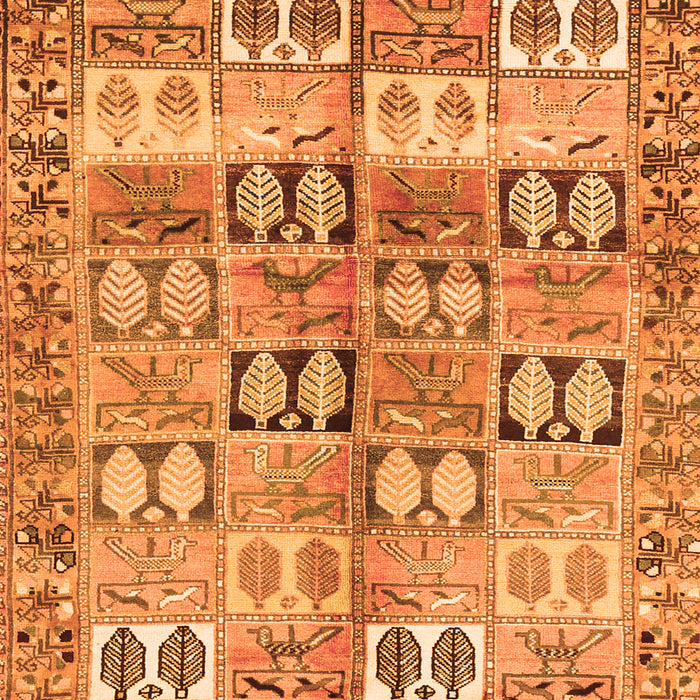 Serging Thickness of Machine Washable Persian Orange Traditional Area Rugs, wshtr3358org