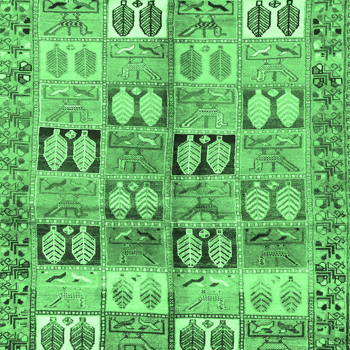 Machine Washable Persian Emerald Green Traditional Area Rugs, wshtr3358emgrn