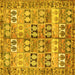 Square Machine Washable Persian Yellow Traditional Rug, wshtr3358yw