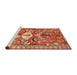 Sideview of Machine Washable Traditional Sand Brown Rug, wshtr3359