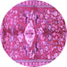 Round Animal Purple Traditional Rug, tr3359pur