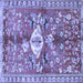 Square Animal Blue Traditional Rug, tr3359blu