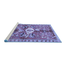 Sideview of Machine Washable Animal Blue Traditional Rug, wshtr3359blu