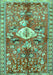 Machine Washable Animal Turquoise Traditional Area Rugs, wshtr3359turq