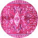 Round Animal Pink Traditional Rug, tr3359pnk