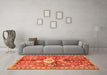 Machine Washable Animal Orange Traditional Area Rugs in a Living Room, wshtr3359org