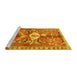 Sideview of Machine Washable Animal Yellow Traditional Rug, wshtr3359yw