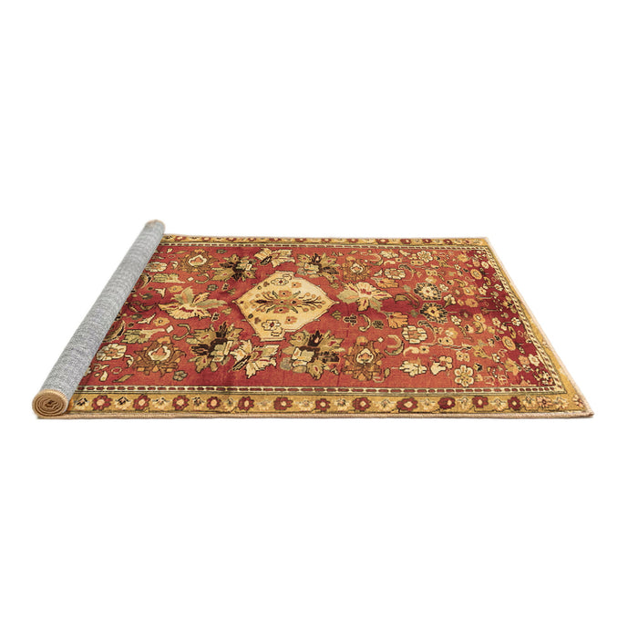 Sideview of Machine Washable Animal Brown Traditional Rug, wshtr3359brn