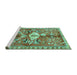 Sideview of Machine Washable Animal Turquoise Traditional Area Rugs, wshtr3359turq