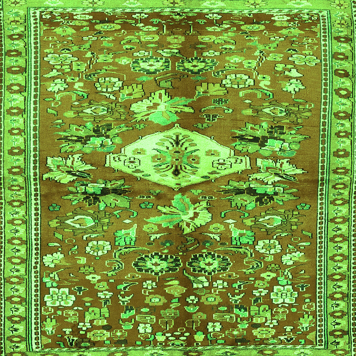 Round Machine Washable Animal Green Traditional Area Rugs, wshtr3359grn