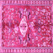 Square Animal Pink Traditional Rug, tr3359pnk