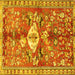 Square Animal Yellow Traditional Rug, tr3359yw