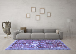 Machine Washable Animal Blue Traditional Rug in a Living Room, wshtr3359blu