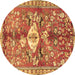 Round Animal Brown Traditional Rug, tr3359brn