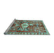 Sideview of Machine Washable Animal Light Blue Traditional Rug, wshtr3359lblu