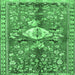 Square Machine Washable Animal Emerald Green Traditional Area Rugs, wshtr3359emgrn