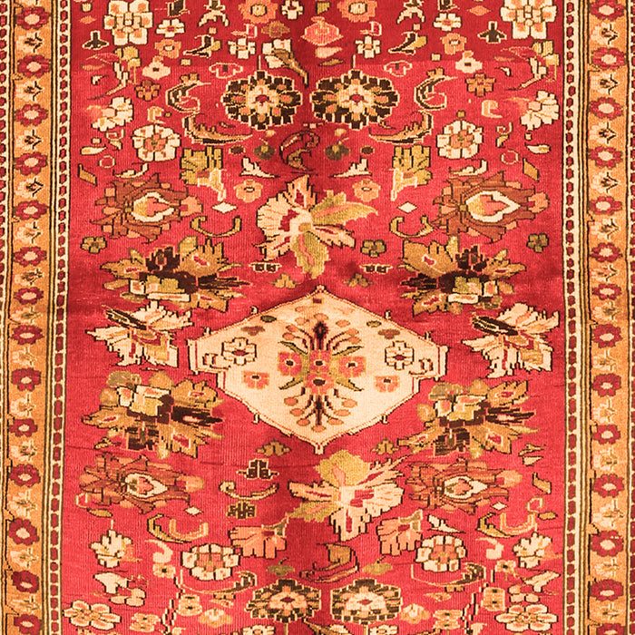 Serging Thickness of Machine Washable Animal Orange Traditional Area Rugs, wshtr3359org