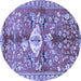 Round Animal Blue Traditional Rug, tr3359blu