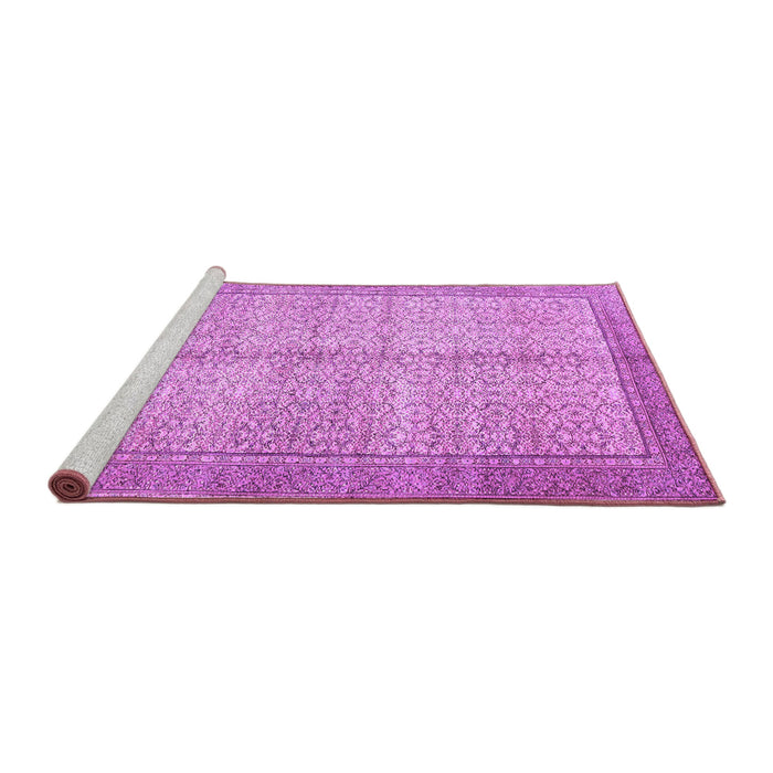 Sideview of Machine Washable Persian Purple Traditional Area Rugs, wshtr335pur
