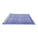 Sideview of Machine Washable Persian Blue Traditional Rug, wshtr335blu