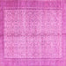 Square Machine Washable Persian Pink Traditional Rug, wshtr335pnk