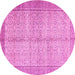 Round Persian Pink Traditional Rug, tr335pnk