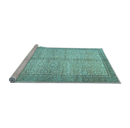 Sideview of Machine Washable Persian Light Blue Traditional Rug, wshtr335lblu