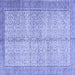 Square Machine Washable Persian Blue Traditional Rug, wshtr335blu