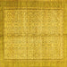 Square Machine Washable Persian Yellow Traditional Rug, wshtr335yw