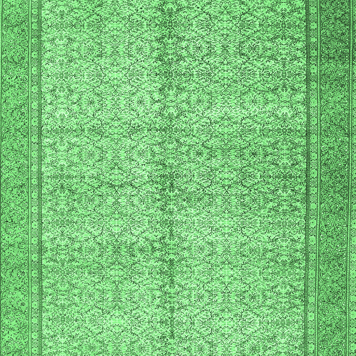 Machine Washable Persian Emerald Green Traditional Area Rugs, wshtr335emgrn