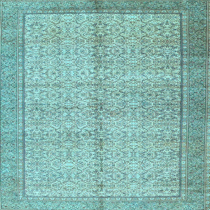 Square Machine Washable Persian Light Blue Traditional Rug, wshtr335lblu