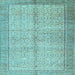 Square Machine Washable Persian Light Blue Traditional Rug, wshtr335lblu