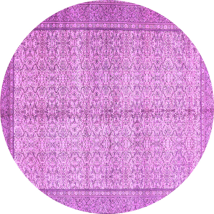 Round Machine Washable Persian Purple Traditional Area Rugs, wshtr335pur