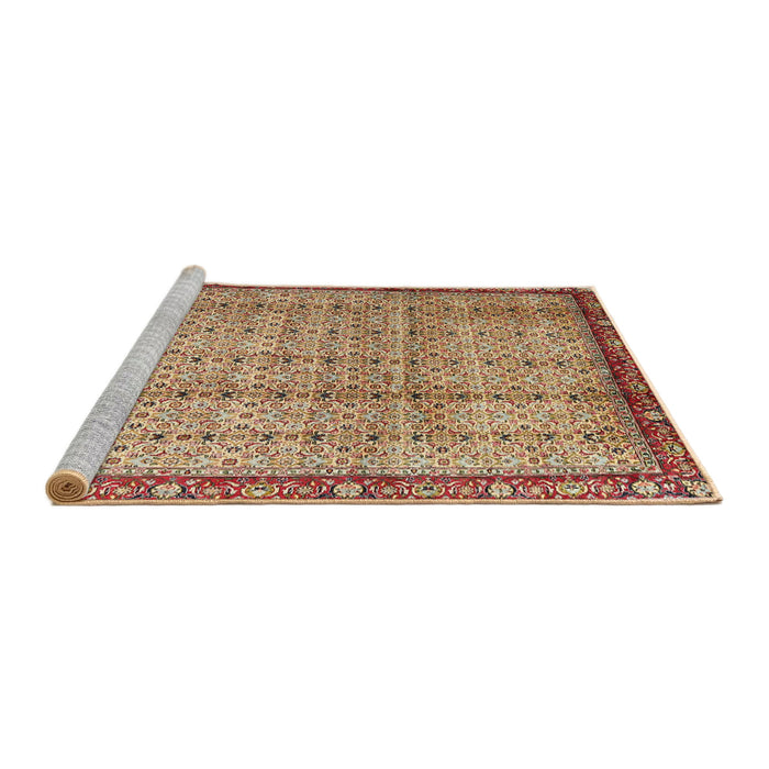 Sideview of Machine Washable Traditional Mahogany Brown Rug, wshtr3360