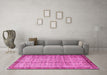 Machine Washable Persian Pink Traditional Rug in a Living Room, wshtr3360pnk