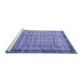 Sideview of Machine Washable Persian Blue Traditional Rug, wshtr3360blu