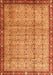 Serging Thickness of Machine Washable Persian Orange Traditional Area Rugs, wshtr3360org