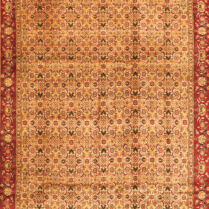 Serging Thickness of Machine Washable Persian Orange Traditional Area Rugs, wshtr3360org