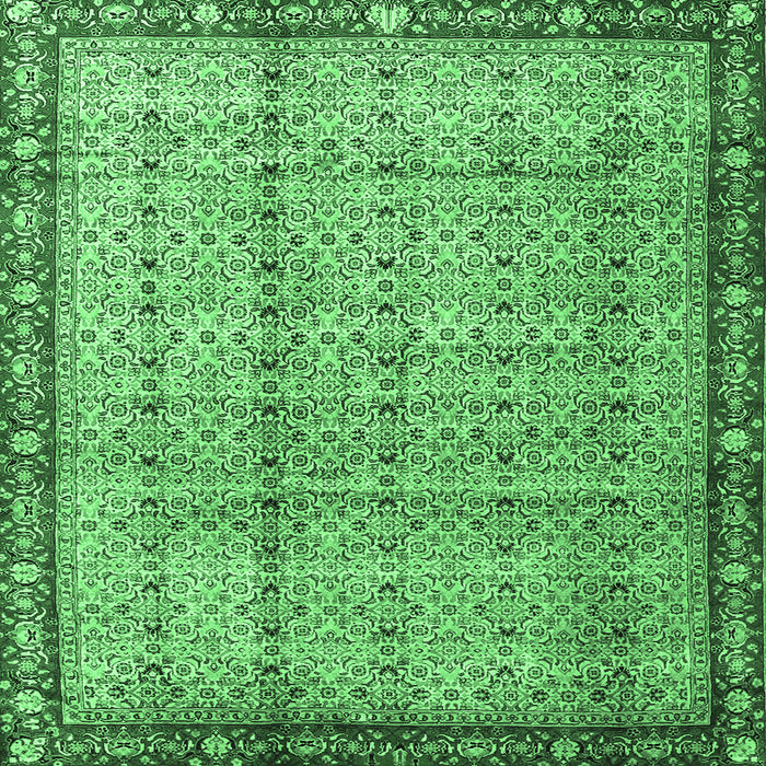 Square Persian Emerald Green Traditional Rug, tr3360emgrn