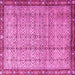 Square Machine Washable Persian Pink Traditional Rug, wshtr3360pnk