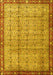 Machine Washable Persian Yellow Traditional Rug, wshtr3360yw