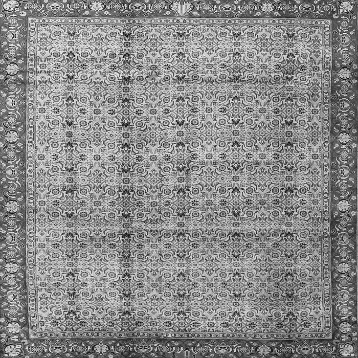 Round Machine Washable Persian Gray Traditional Rug, wshtr3360gry