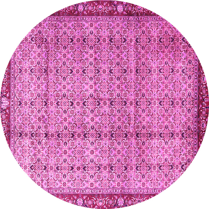 Round Persian Pink Traditional Rug, tr3360pnk