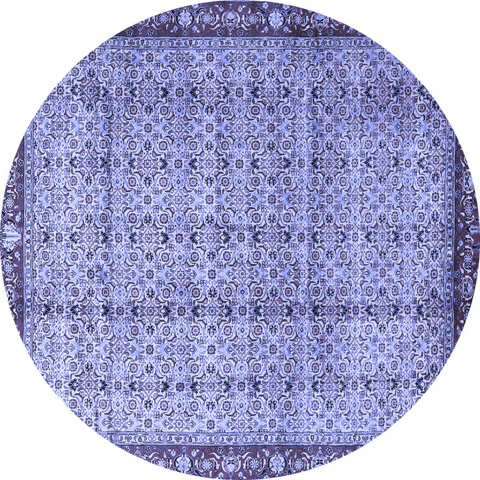 Round Persian Blue Traditional Rug, tr3360blu