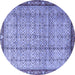 Round Persian Blue Traditional Rug, tr3360blu